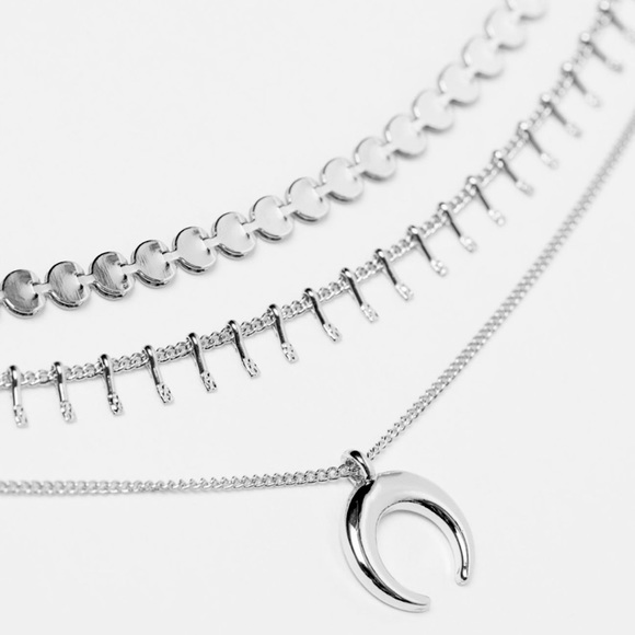 Miss Maisy May Accessories - 🌙New Silver necklace, half moon charm and three different strands w/ extension